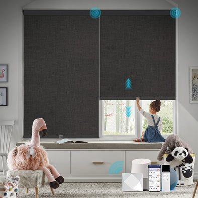 VELA HYBRIX Smart & Manual 2-IN-1 Dual Control Blackout Roller Blinds, OEKO-TEX® & GREENGUARD certified