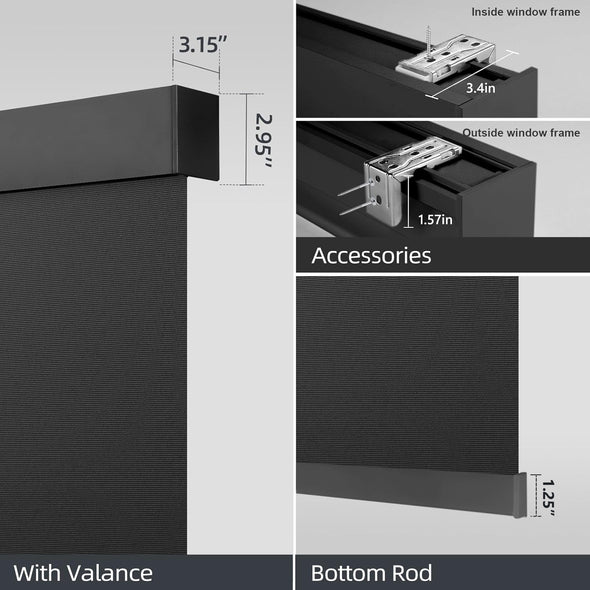 NOVA HYBRIX Smart & Manual 2-IN-1 Dual Control Blackout Roller Blinds, OEKO-TEX® & GREENGUARD certified