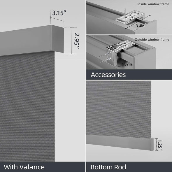 NOVA HYBRIX Smart & Manual 2-IN-1 Dual Control Blackout Roller Blinds, OEKO-TEX® & GREENGUARD certified