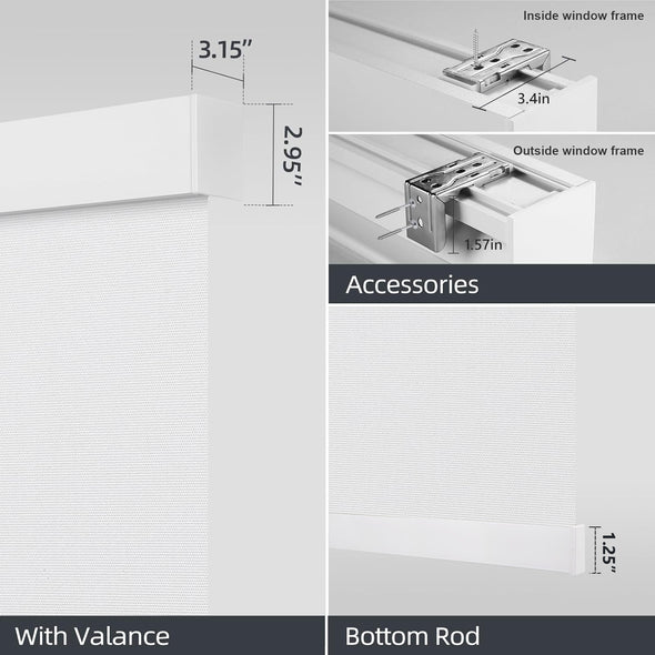 NOVA HYBRIX Smart & Manual 2-IN-1 Dual Control Blackout Roller Blinds, OEKO-TEX® & GREENGUARD certified