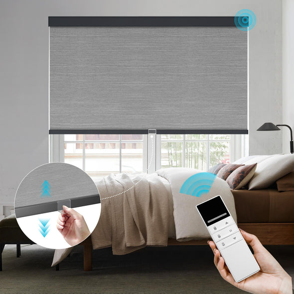 NOVA HYBRIX Smart & Manual 2-IN-1 Dual Control Blackout Roller Blinds, OEKO-TEX® & GREENGUARD certified