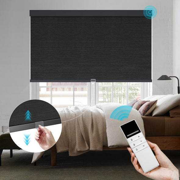 NOVA HYBRIX Smart & Manual 2-IN-1 Dual Control Blackout Roller Blinds, OEKO-TEX® & GREENGUARD certified