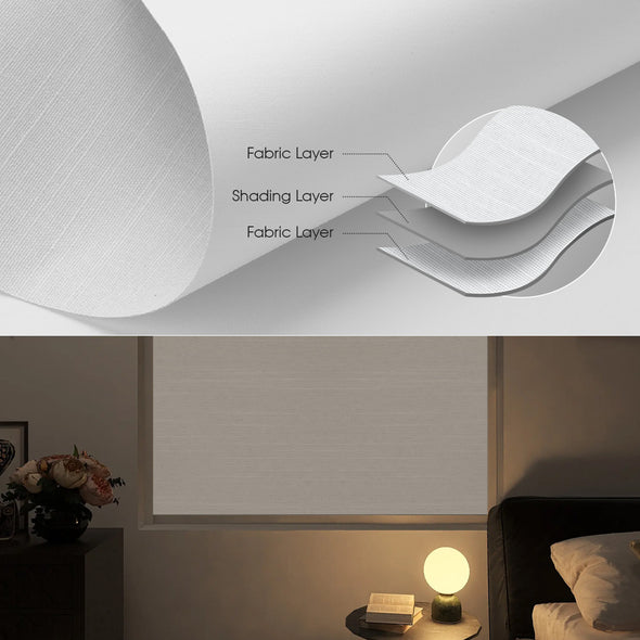 NOVA HYBRIX Smart & Manual 2-IN-1 Dual Control Blackout Roller Blinds, OEKO-TEX® & GREENGUARD certified