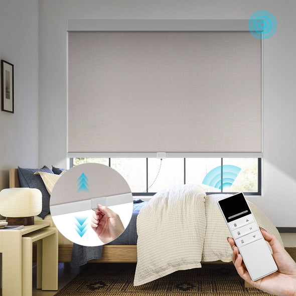 TERRA HYBRIX Smart & Manual 2-IN-1 Dual Control Blackout Roller Blinds, OEKO-TEX® & GREENGUARD certified