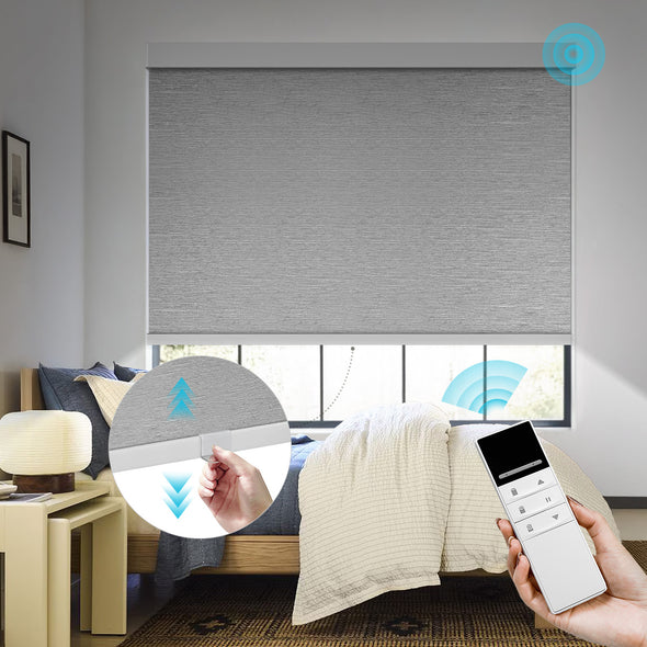 TERRA HYBRIX Smart & Manual 2-IN-1 Dual Control Blackout Roller Blinds, OEKO-TEX® & GREENGUARD certified