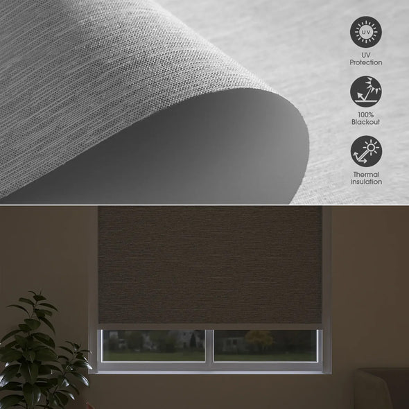 TERRA HYBRIX Smart & Manual 2-IN-1 Dual Control Blackout Roller Blinds, OEKO-TEX® & GREENGUARD certified
