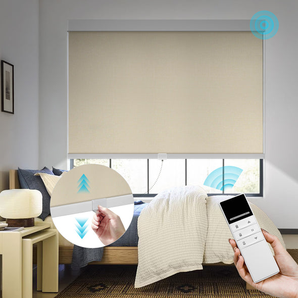 TERRA HYBRIX Smart & Manual 2-IN-1 Dual Control Blackout Roller Blinds, OEKO-TEX® & GREENGUARD certified