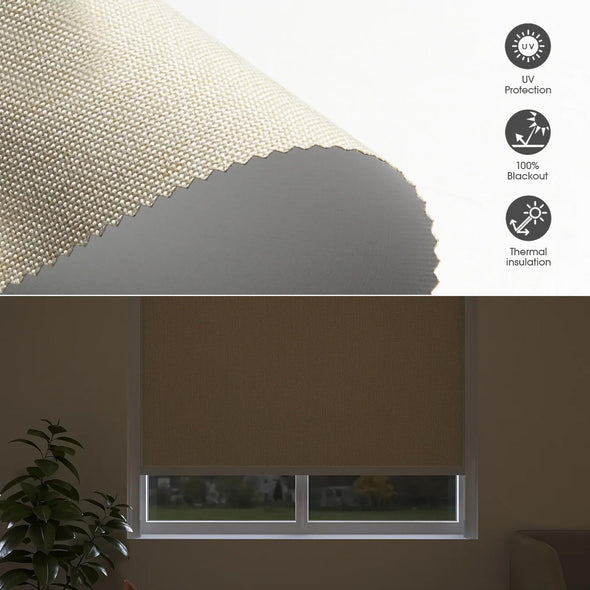 TERRA HYBRIX Smart & Manual 2-IN-1 Dual Control Blackout Roller Blinds, OEKO-TEX® & GREENGUARD certified