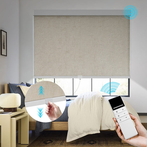 TERRA HYBRIX Smart & Manual 2-IN-1 Dual Control Blackout Roller Blinds, OEKO-TEX® & GREENGUARD certified
