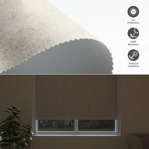 TERRA HYBRIX Smart & Manual 2-IN-1 Dual Control Blackout Roller Blinds, OEKO-TEX® & GREENGUARD certified