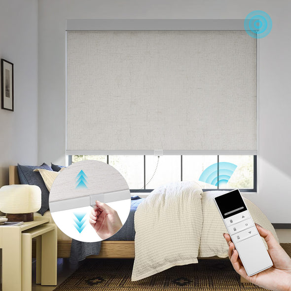 TERRA HYBRIX Smart & Manual 2-IN-1 Dual Control Blackout Roller Blinds, OEKO-TEX® & GREENGUARD certified