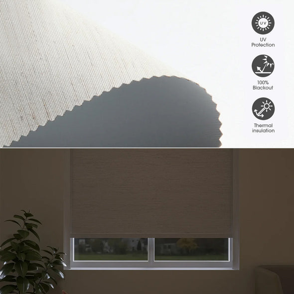 TERRA HYBRIX Smart & Manual 2-IN-1 Dual Control Blackout Roller Blinds, OEKO-TEX® & GREENGUARD certified