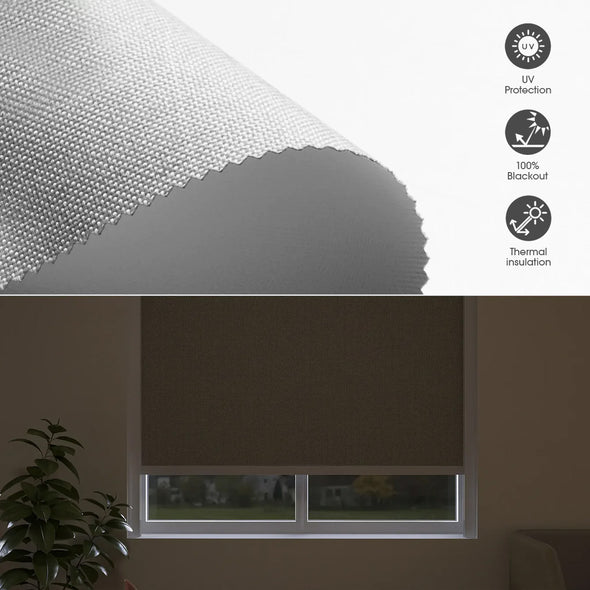 TERRA HYBRIX Smart & Manual 2-IN-1 Dual Control Blackout Roller Blinds, OEKO-TEX® & GREENGUARD certified