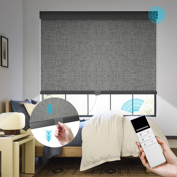 TERRA HYBRIX Smart & Manual 2-IN-1 Dual Control Blackout Roller Blinds, OEKO-TEX® & GREENGUARD certified