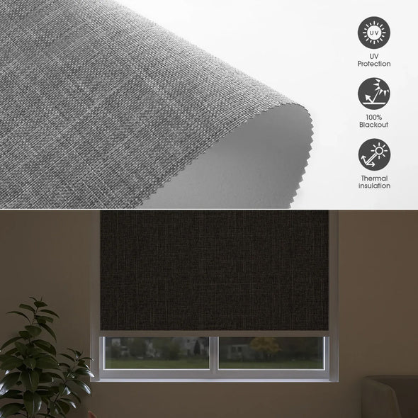 TERRA HYBRIX Smart & Manual 2-IN-1 Dual Control Blackout Roller Blinds, OEKO-TEX® & GREENGUARD certified