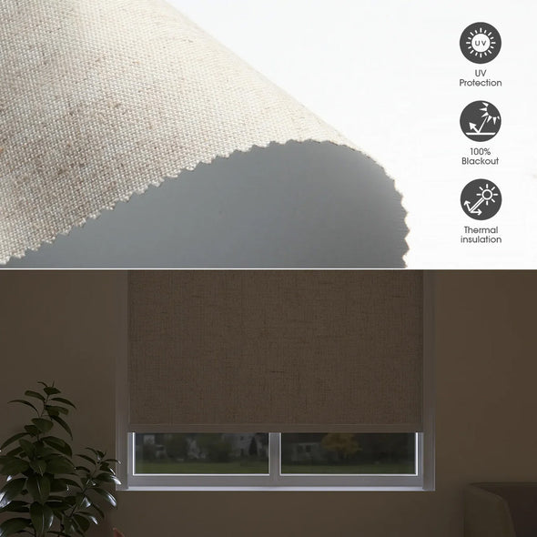 TERRA HYBRIX Smart & Manual 2-IN-1 Dual Control Blackout Roller Blinds, OEKO-TEX® & GREENGUARD certified