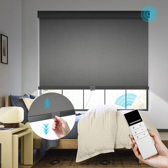 TERRA HYBRIX Smart & Manual 2-IN-1 Dual Control Blackout Roller Blinds, OEKO-TEX® & GREENGUARD certified