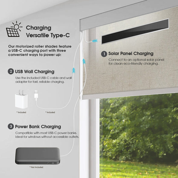 TERRA HYBRIX Smart & Manual 2-IN-1 Dual Control Blackout Roller Blinds, OEKO-TEX® & GREENGUARD certified