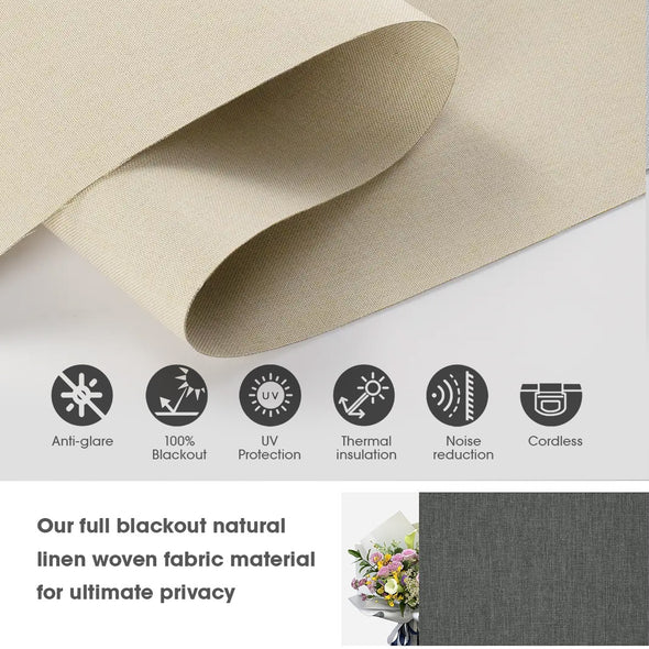 VELA HYBRIX Smart & Manual 2-IN-1 Dual Control Blackout Roller Blinds, OEKO-TEX® & GREENGUARD certified