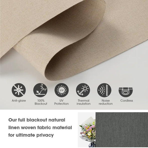 VELA HYBRIX Smart & Manual 2-IN-1 Dual Control Blackout Roller Blinds, OEKO-TEX® & GREENGUARD certified