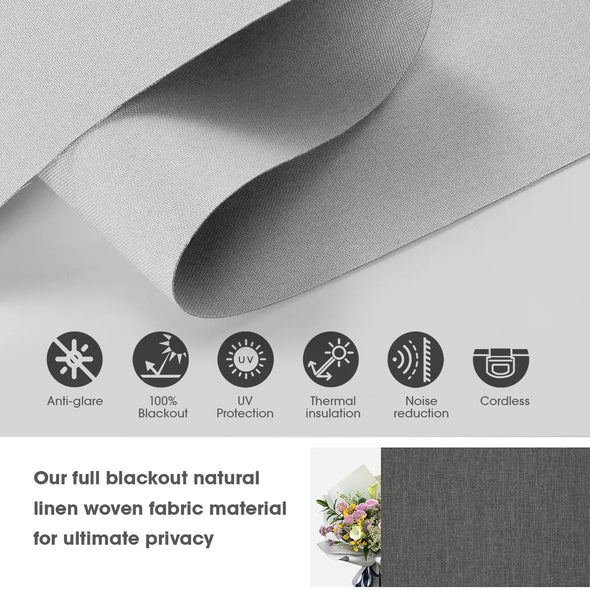 VELA HYBRIX Smart & Manual 2-IN-1 Dual Control Blackout Roller Blinds, OEKO-TEX® & GREENGUARD certified