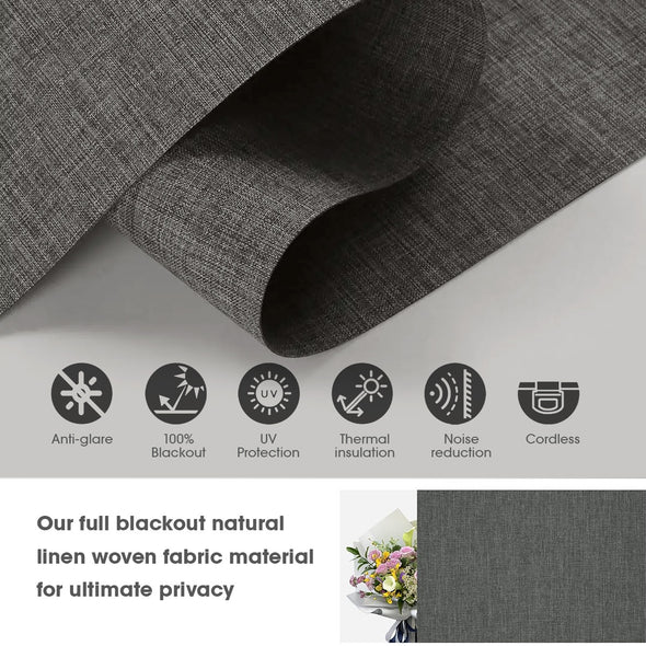 VELA HYBRIX Smart & Manual 2-IN-1 Dual Control Blackout Roller Blinds, OEKO-TEX® & GREENGUARD certified