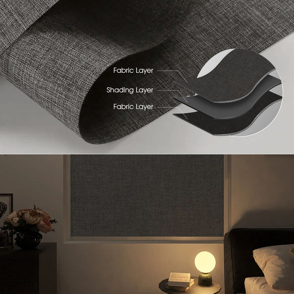 VELA HYBRIX Smart & Manual 2-IN-1 Dual Control Blackout Roller Blinds, OEKO-TEX® & GREENGUARD certified