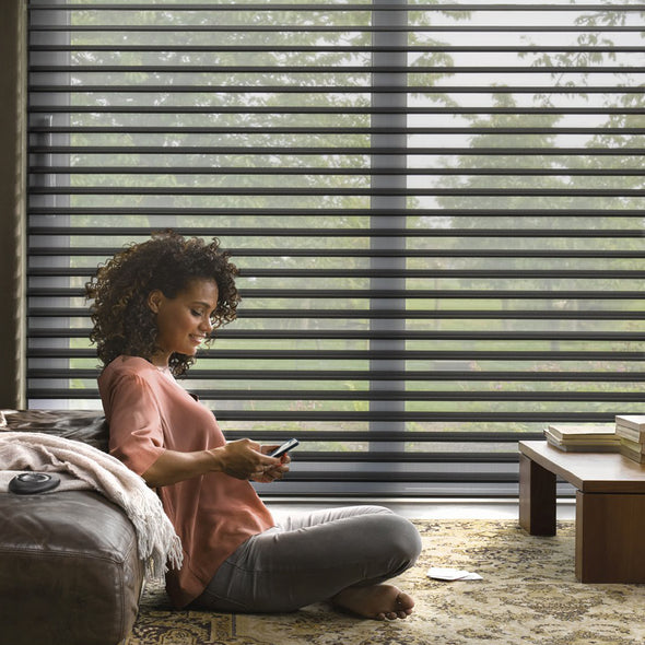 LUNAR Smart Home Motorized Shangri-la Blinds Room Darkening, 4 colors