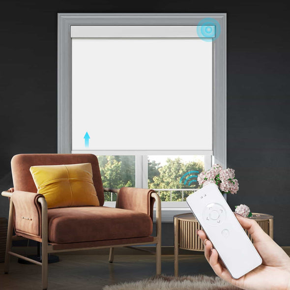 MOONLIGHT Blackout Smart Home Motorized Roller Blinds, 5 colors (white color on reverse side)