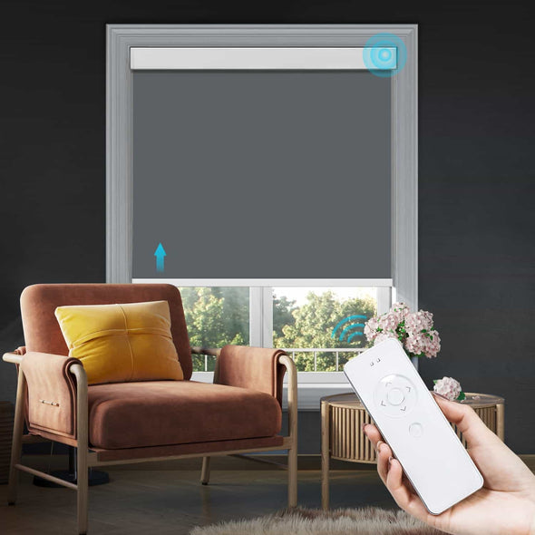 MOONLIGHT Blackout Smart Home Motorized Roller Blinds, 5 colors (white color on reverse side)