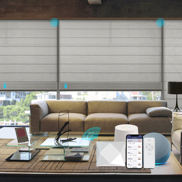 Stores Shangri-la motorisés SHEER Smart Home avec filtrage de la lumière, 6 couleurs