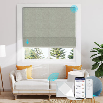ROMETTA Smart Home Motorized Blackout Roman Shades, 4 colors
