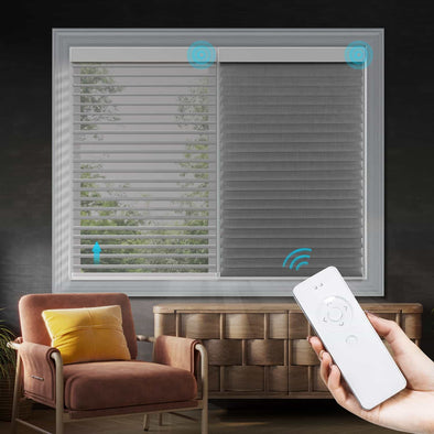 LUNAR Smart Home Motorized Shangri-la Blinds Room Darkening, 4 colors