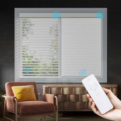 LUNAR Smart Home Motorized Shangri-la Blinds Room Darkening, 4 colors
