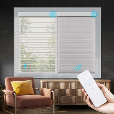 SHEER Smart Home Motorized Shangri-la Blinds Light Filtering, 6 colors