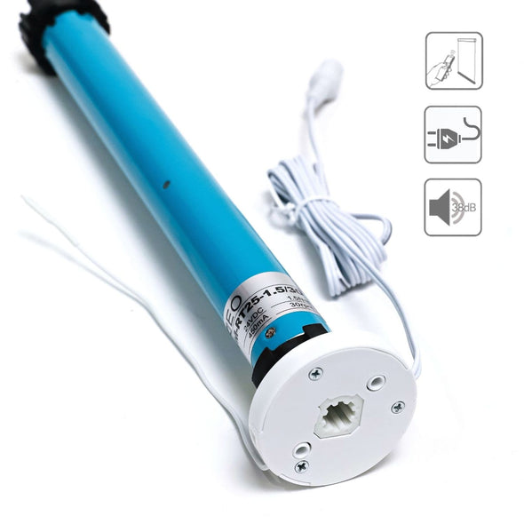 DIY 25mm Tubular Motor RT25 24V DC Plug-in for Blinds with 1.5in/38mm Tube, Remote Control or App Control via Blue LINK