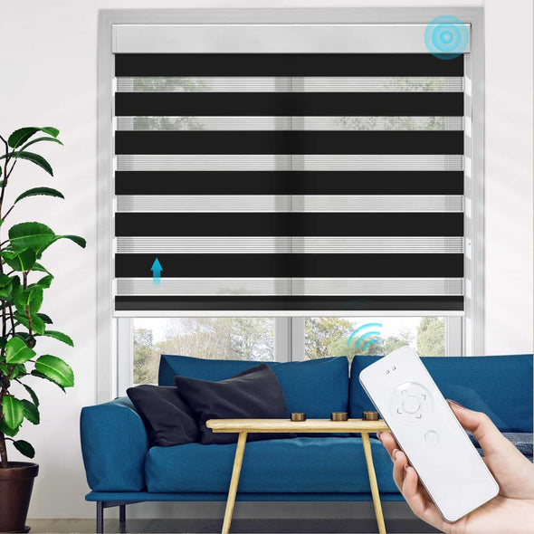 COMFORT 3" Light Filtering Smart Home Motorized Zebra Blinds, 8 colors