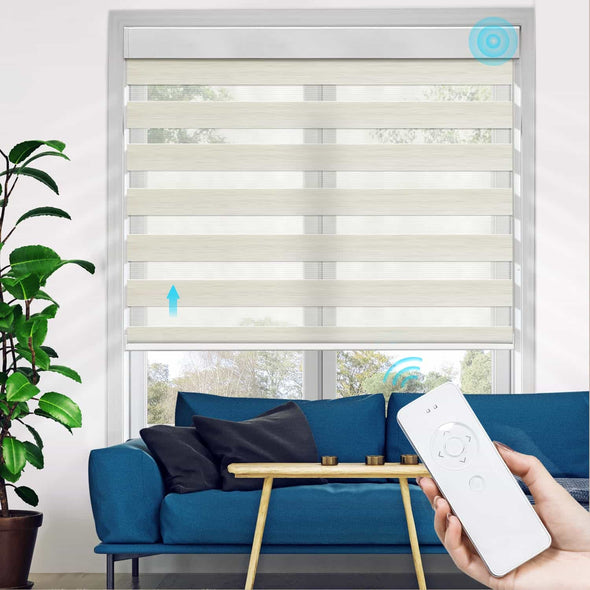 COMFORT 3" Light Filtering Smart Home Motorized Zebra Blinds, 8 colors