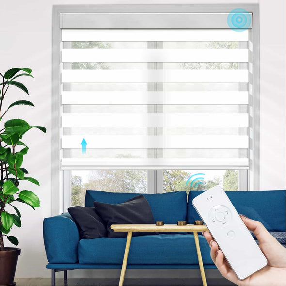 COMFORT 3" Light Filtering Smart Home Motorized Zebra Blinds, 8 colors