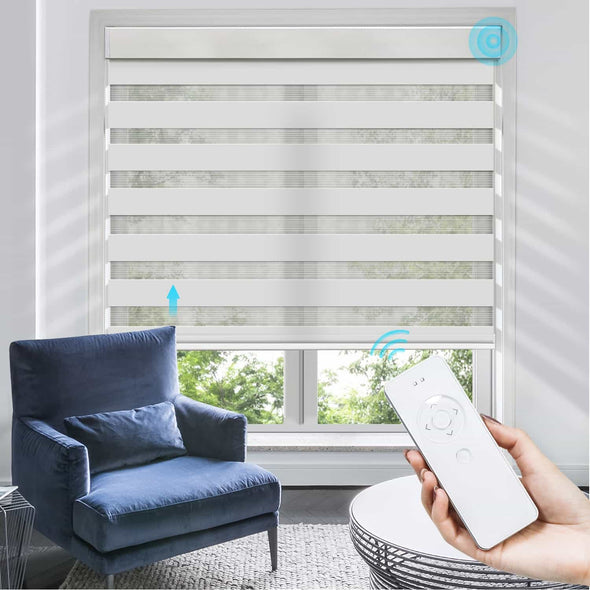 HYDRO 3" Room Darkening Waterproof Smart Motorized Zebra Blinds, 4 Colors