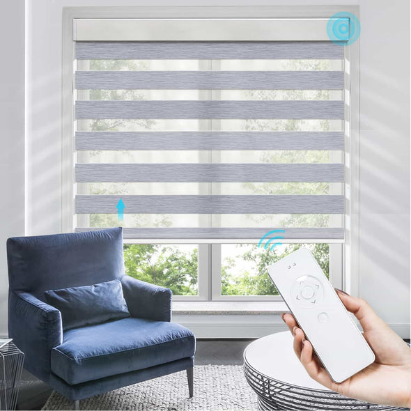 FOREST 4" Blackout Smart Home Motorized Zebra Blinds, 4 colors