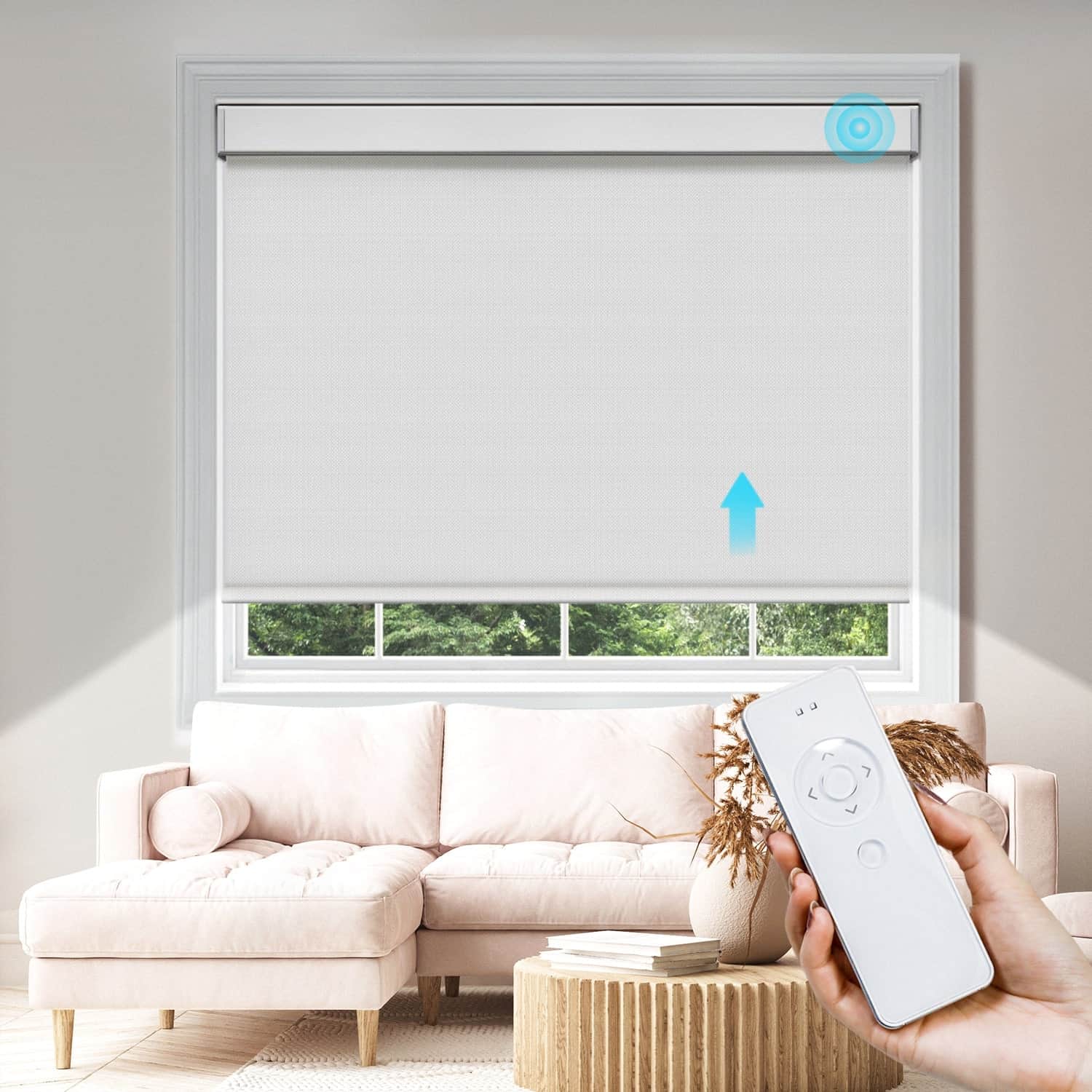 Changshade 100% Blackout Electric Motorized Roller Shade – Waterproof, UV Protection, 4 Colors, Custom Width 20-88 Inches