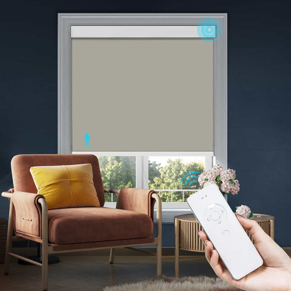 MOONLIGHT Blackout Smart Home Motorized Roller Blinds, 5 colors (white color on reverse side)