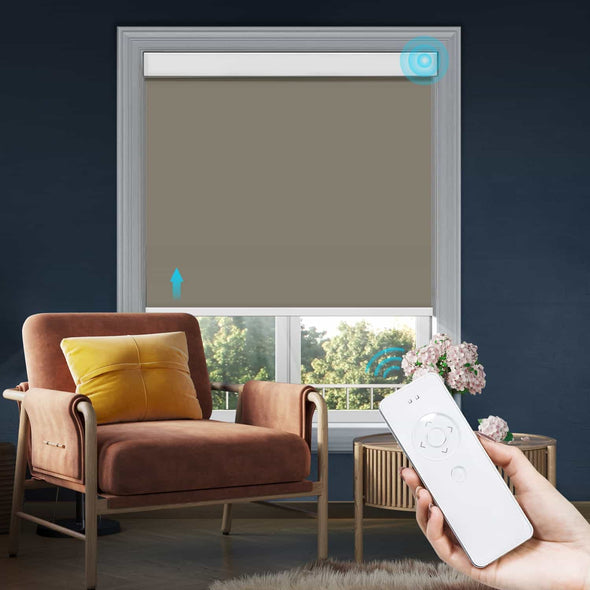 MOONLIGHT Blackout Smart Home Motorized Roller Blinds, 5 colors (white color on reverse side)