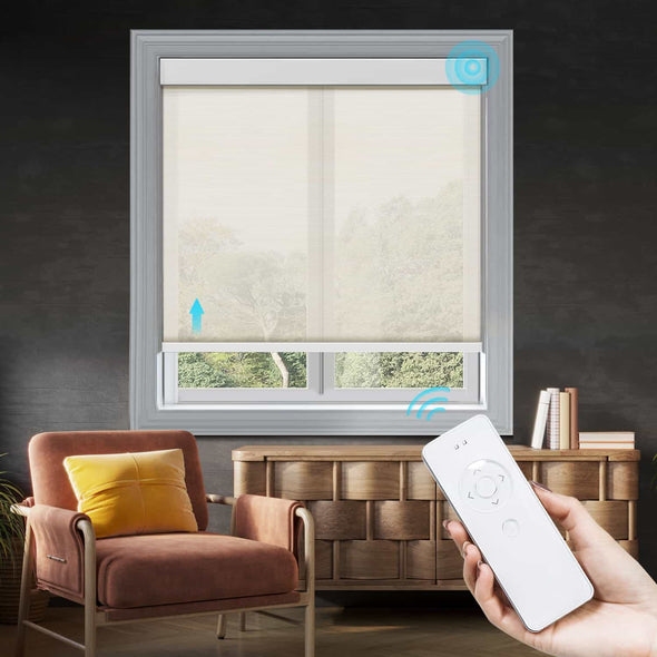 COMFORT Light Filtering Smart Home Motorized Roller Blinds, 5 colors
