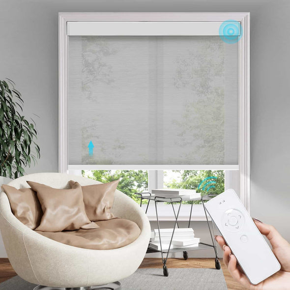 CHIC Light Filtering Smart Home Motorized Roller Blinds, 2 colors