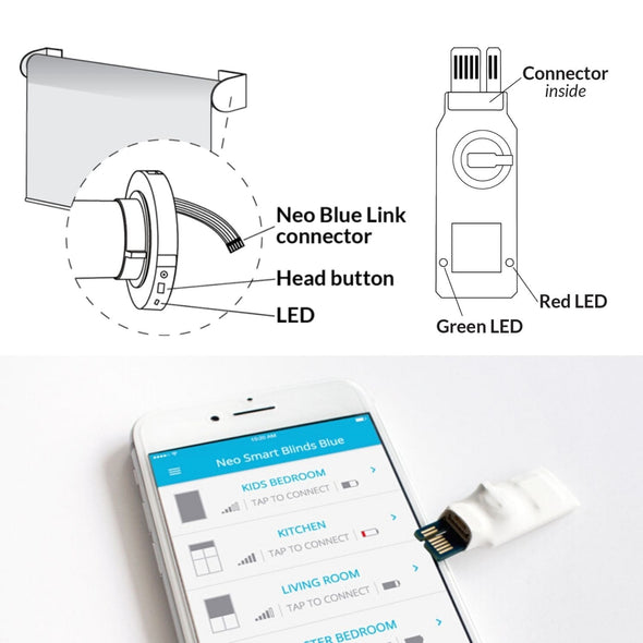 DIY Tubular Battery Motor RB25 for Blinds with 1.5in/38mm Tube, Remote Control or App Control via Blue LINK