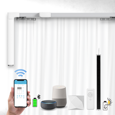 Smart Home Electric Automated Curtain Track System – Extendable Design – Easy Remote/ App/ Voice Control